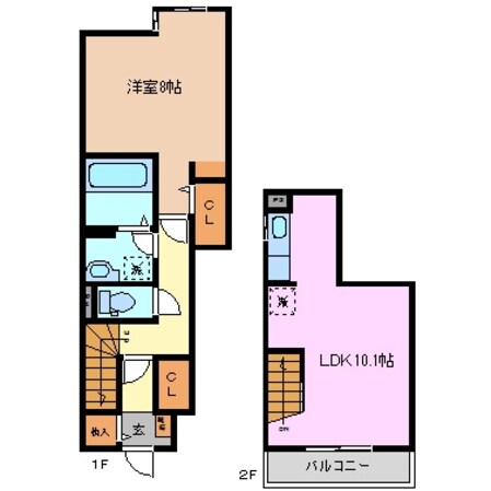 富田駅 徒歩17分 1階の物件間取画像